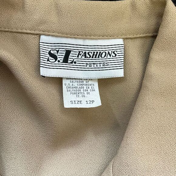 VTG 80s S.L. Fashions Size 12 Petites Statement Leopard Print Button Down Dress - Picture 12 of 16